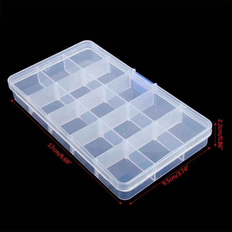 

Fishing Lures Hook Bait Plastic Storage Box practical Adjustable Case Tackle Accessory