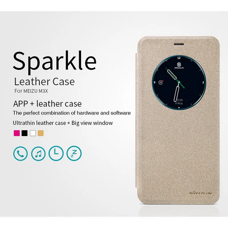 

For meizu m3x case Flip Smart Answer Window View Leather Case for Meizu M3X 5.5" Original NILLKIN Sparkle series Fashion Cover