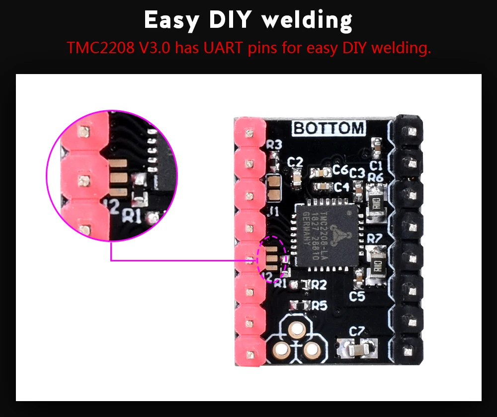 3d принтер шаговый Драйвер TMC2208 v3.0 контроллер двигателя UART режим шаговый драйвер модуль TMC 2208 детали stepstick