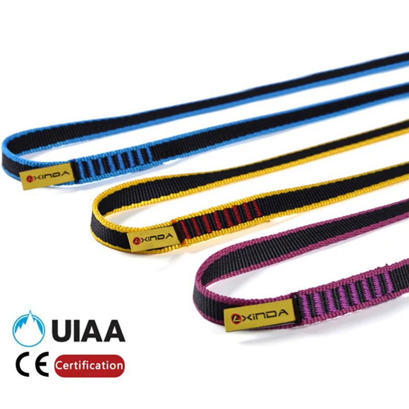 تسلق الصخور حبال حبل حامي CE/UIAA 22kN 60/80/120 سنتيمتر النايلون تحمل حزام تعزيز حبل حزام تسلق اكسسوارات