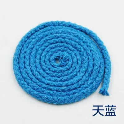 5 ярдов 6 мм хлопчатобумажная веревка для рукоделия, декоративная витая веревка для украшения ручной работы, шнурок для рукоделия - Цвет: lake blue