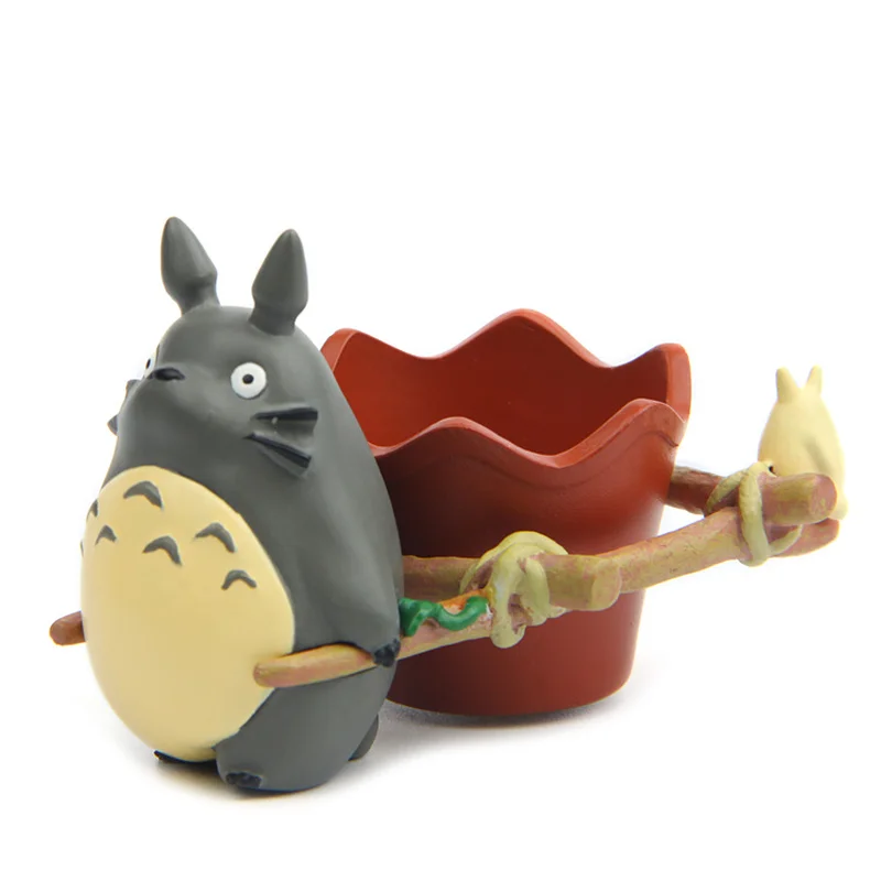 

SaiDeKe Resin Hayao Miyazaki Totoro Figurines mini flower pot ornaments fairy Potted Garden moss gnome decoration Miniatures