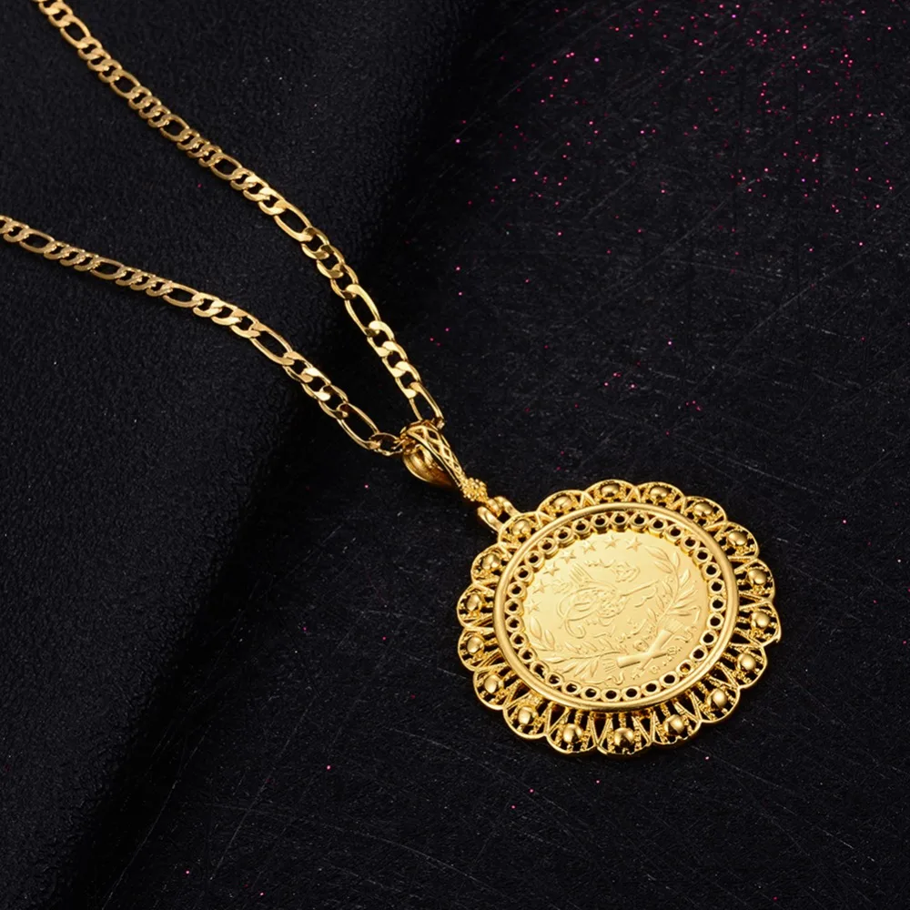 Мужское ожерелье с монетницей WANDO золотистое медное турками в арабском стиле