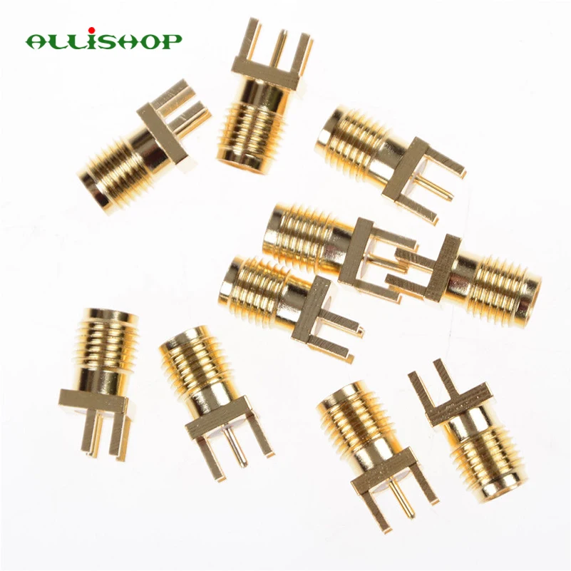 

ALLiSHOP 10pcs SMA Female Jack PCB Edge Mount Solder 0.062'' RF Adapter Connector sma buchse PCB mount straight connectors