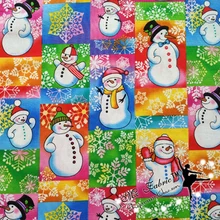50 см 1 шт. Рождественская ткань Лоскутная Ткань хлопок ткань 140 Рождественский Снеговик печатная Ткань Diy швейная женщина детская одежда