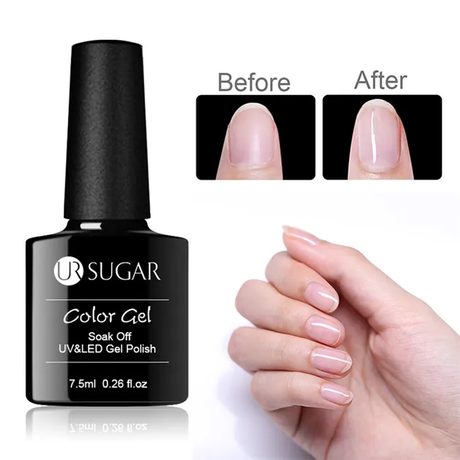 Rubber Base Coat Ur Sugar 7,5 мл Базовое покрытие без протирания верхнее покрытие цветной гель матовый лак для ногтей УФ верхнее покрытие УФ светодиодный гель лак для ногтей - Цвет: Rubber Base Coat
