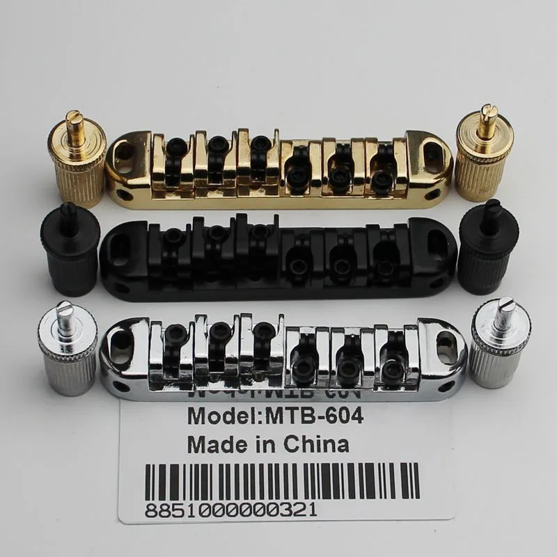 

Tun-O-Matic 6 String Roller Saddle Guitar Bridge Made in China - Chrome,Black,Gold