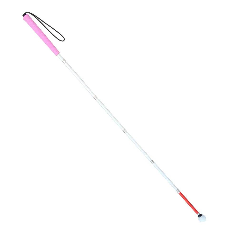 Pink Handle,6 Section Folding Blind Cane,Aluminum White Cane