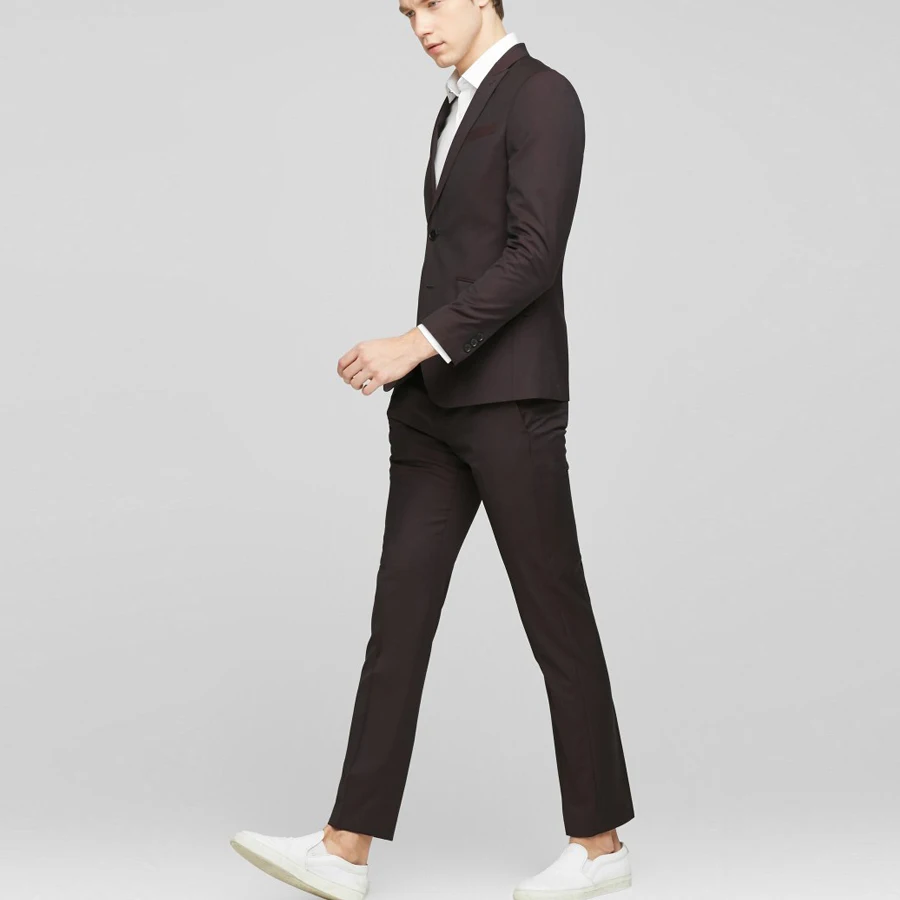 Men's Business Suit Mens Grooming Groomsman Suits Wedding Costume for Men 2 Pcs (Jacket+Pants) Terno Slim Suits Men 2019