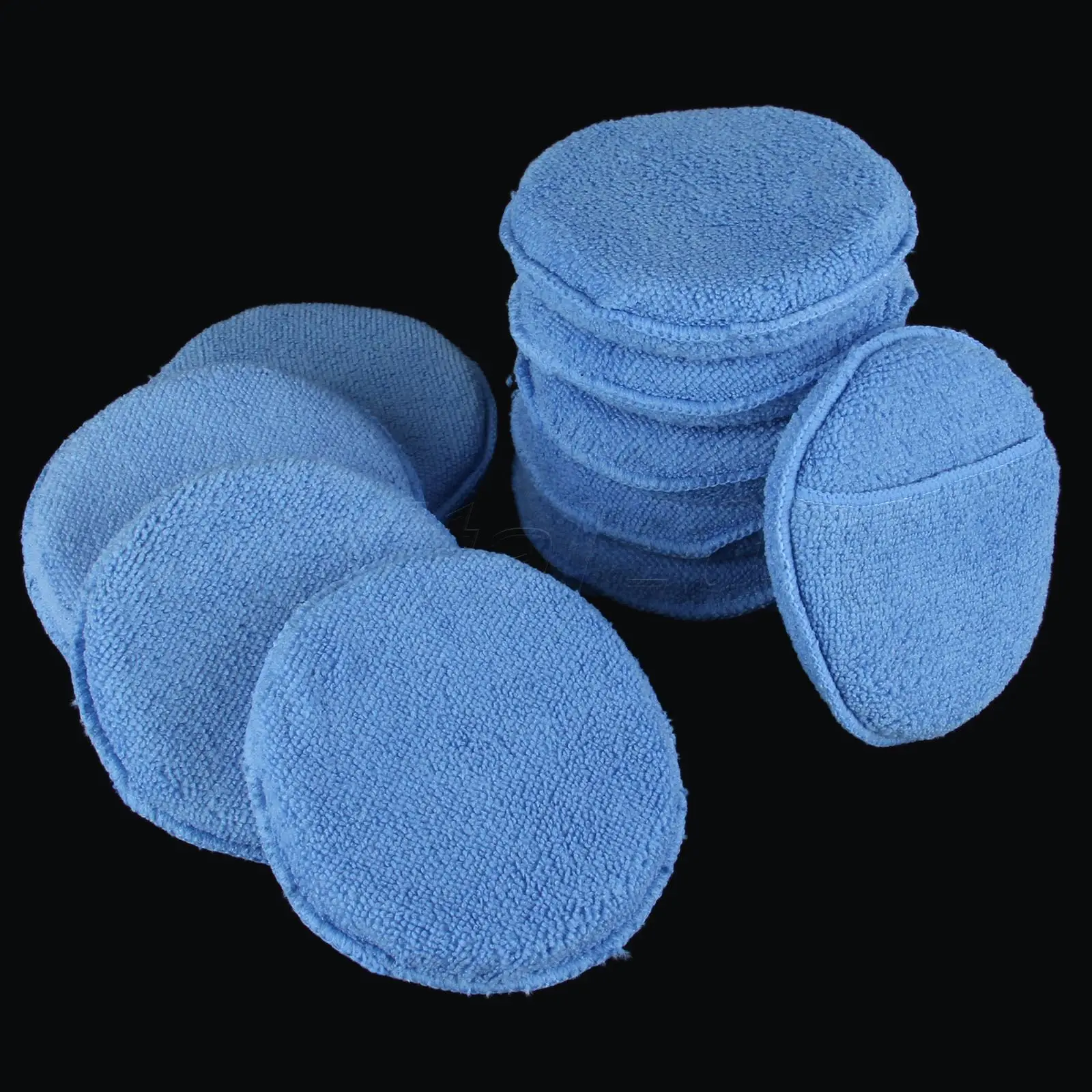 

Yetaha 10Pcs 5" Diameter Microfiber Car Cleaning Wax Applicator Detailing Polishing Sponges Pocket Pads Towel Free Shipping