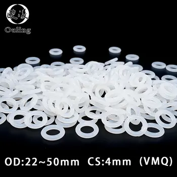 

5PCS/lot Silicon Rings Silicone/VMQ O ring 4mm Thickness OD22/26/28/30/32/35/38/40/42/45/48/50mm Rubber O-ring Seal Gaskets