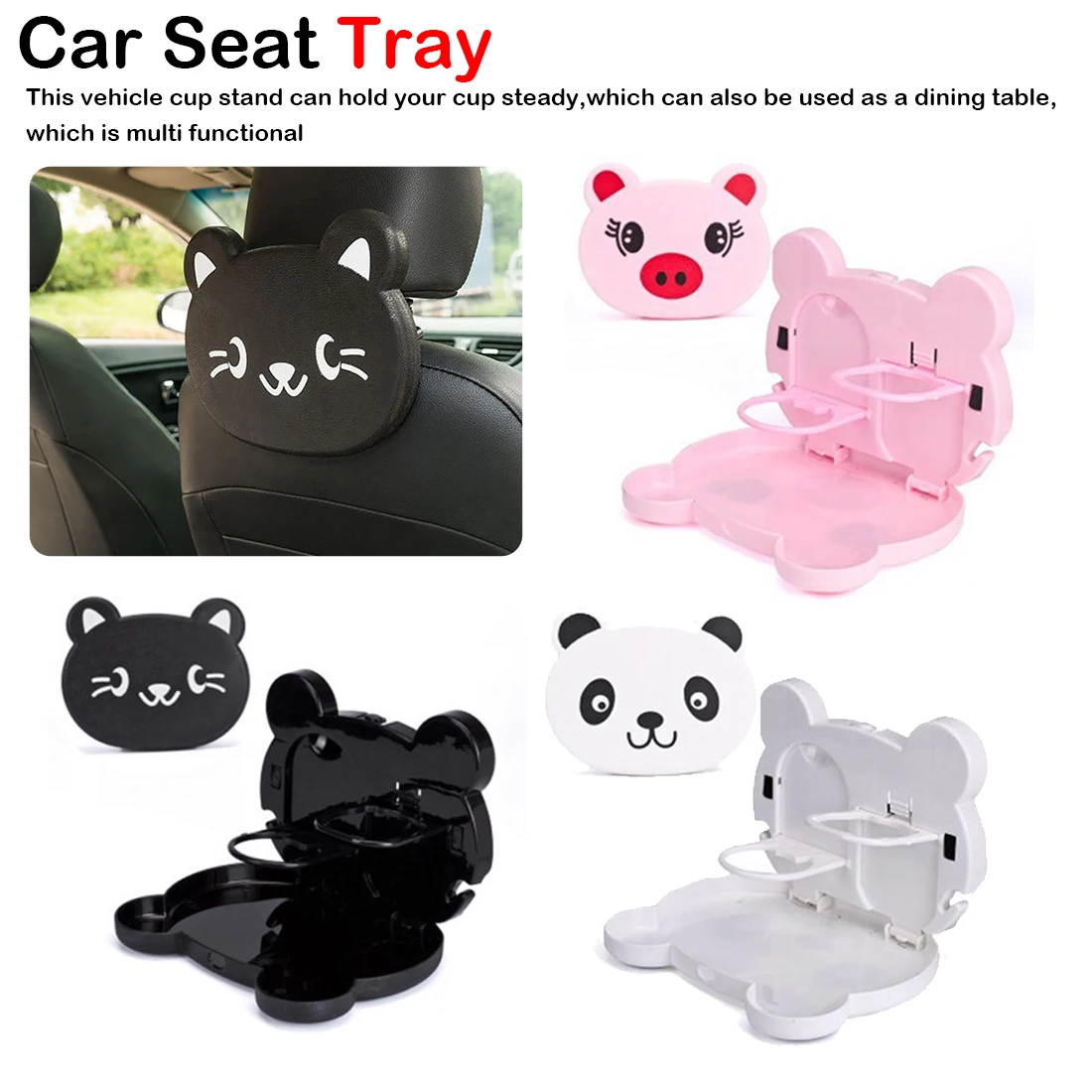 Child Car Seat Table Car Seat Tray Storage Kids Toy Food Water Holder Children Portable Table For Car Baby Food Desk