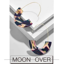 

MOON OVER New Acrylic U-Shape Leopard Print Earring Geometry Big Earrings For Women Personality Jewelry Earings Oorbellen Brinco