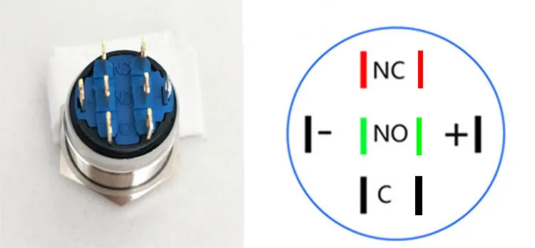 19mm 2NO+2NC LED