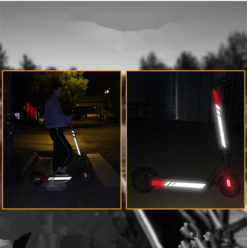 Светоотражающие наклейки, отражающие светильник, наклейки, наклейки, ночная Предупреждение сигнальная полоса, отражатель для Xiaomi Mijia M365, Электрический скутер