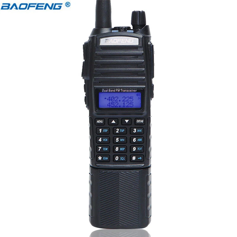 BaoFeng UV-82 портативная рация 5 Вт 3800 мАч батарея Dual Band UV82 двухстороннее радио Мощный двойной дисплей двойной PTT HAM охотничья рация