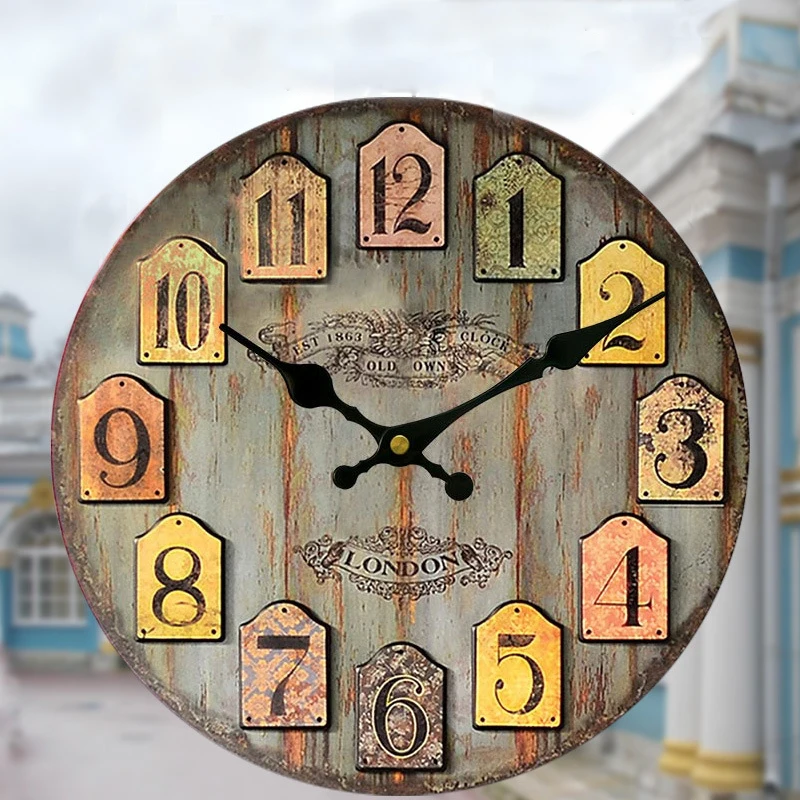 vintage big decorative gear retro wall clock silent quartz home watch wall fashion living room