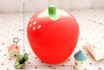 

1PC Strawberry Shape Mini Storage Boxes Plastic Desktop Home Office Garbage Can Waste Bins LF 048