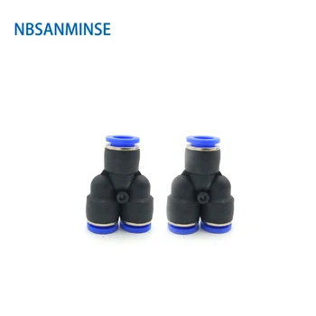 

NBSANMINSE 10Pcs/lot Y Type Plastic Fitting Union Fitting Quick Connecting PU Tube Push In Fitting