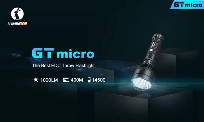 LuminTop GT Micro 1000lm High Power LED Flashlights 400m  Aluminum Alloy Searchlight EDC 14500 Waterproof Torch Light (1)