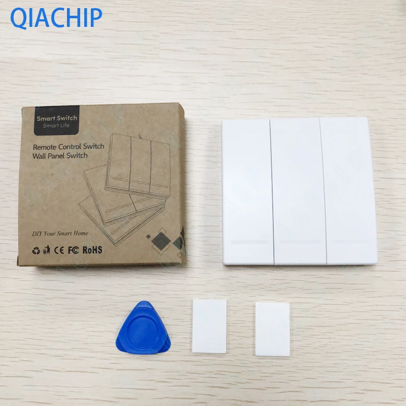 

QIACHIP Wireless Remote Control Switch AC 220V 1 2 3 Button Receiver 86 Wall Panel Transmitter Hall Bedroom Ceiling Light Lamps