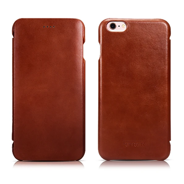 

Simple and Stylish ICARER Business Premium Genuine First Layer Leather Vintage Flip Cover Cases For iPhone 6 6s Plus 5.5inch