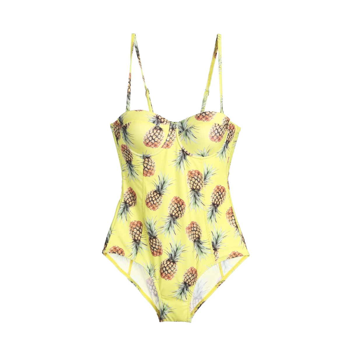 Summer Print Swimsuit HOT Women Summer Sleeveless V-Neck One Piece Swimsuit Push Up Pineapple Print Bikini Jumpsuits bodysuits Bodysuits