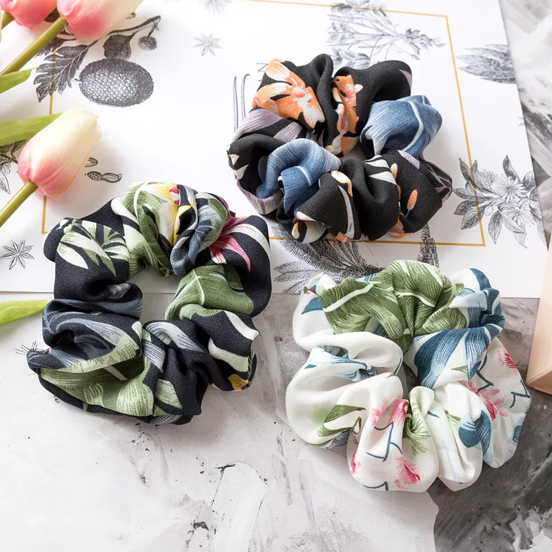 

Print Chiffon Scrunchie Elastic Hair Band Bow Hair Ropes Sweet Ladies Head Band Girls Hair Ties Women Hair Accessories Headwear