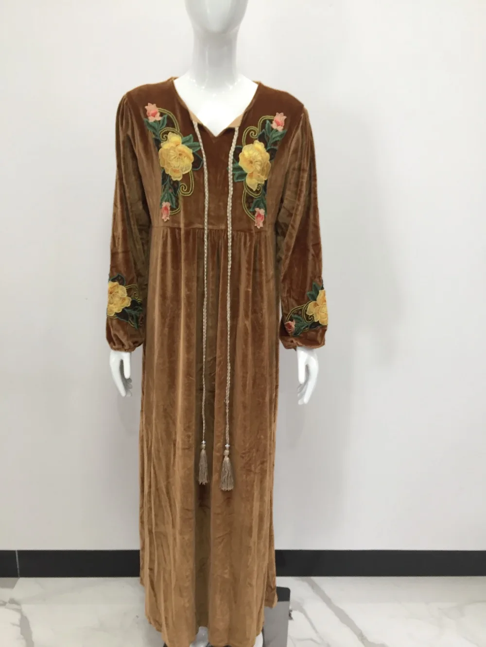 Исламский Ближний Восток кафтан платье Арабский мусульманский дубайиндонезийский марокканский кафтан абайя пакистанский сплошной Турция Vestidos
