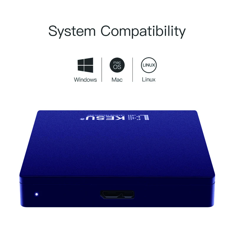 KESU 2,5 дюймов внешний жесткий диск USB 3,0 HDD портативный внешний HD Жесткий диск для ПК Mac Настольный Ноутбук сервер(черный/синий/красный