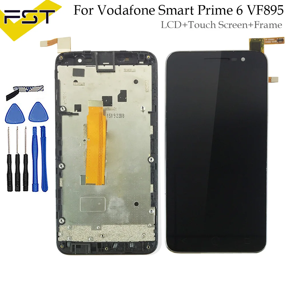

For Vodafone Smart Prime 6 VF895 VF 895N V895 VF895N 895N VF 895 LCD DIsplay + Touch Screen Digitizer Assembly With Frame