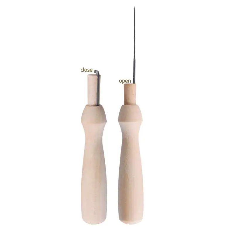 

Needles Awl Craft DIY Tools With Solid Wood Handle Sewing Tool With Fine Needle for Wool Felting LBShipping