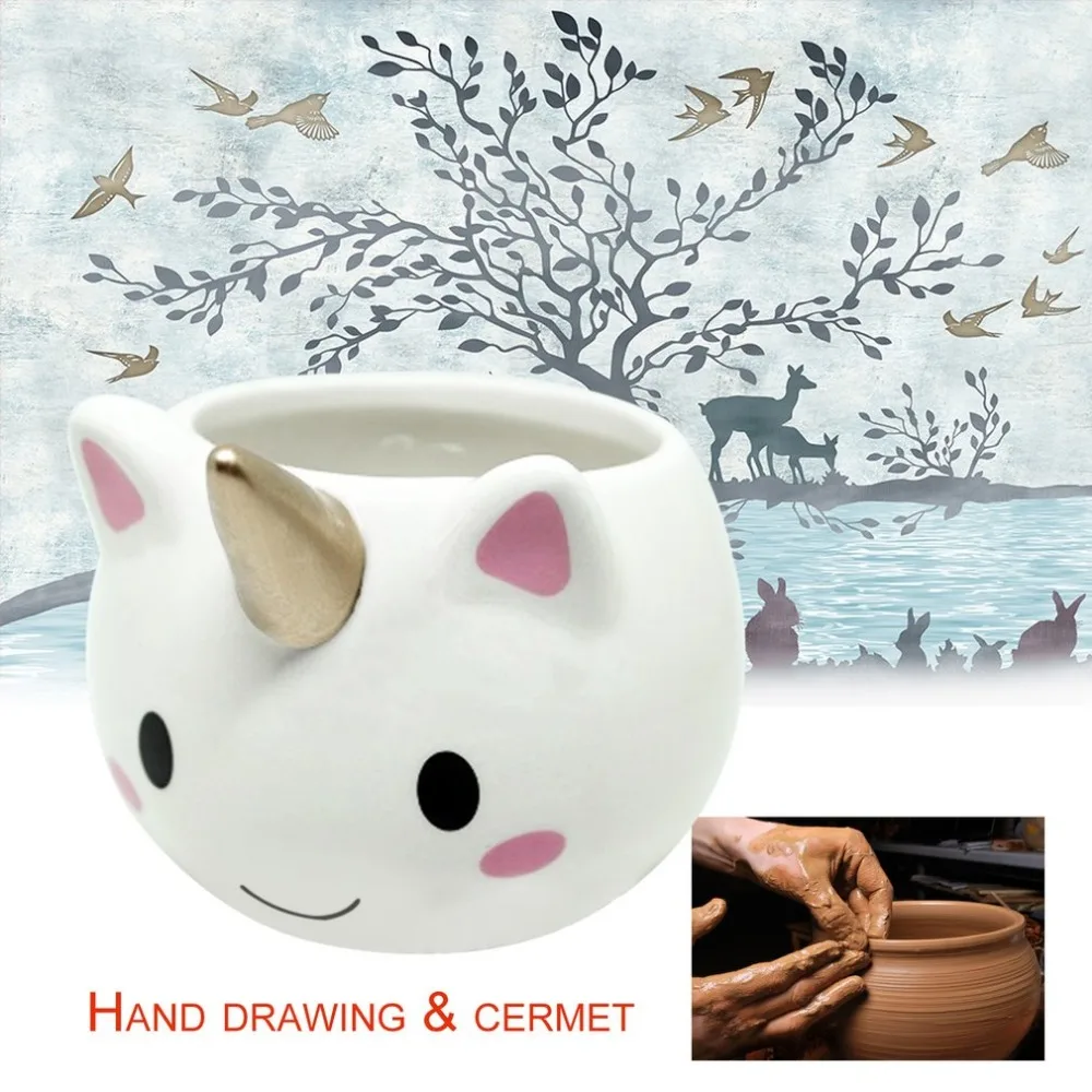 PREUP 300ml Rainbow Horse Unicorn Ceramic Cup Cuteness 3D Unicorn Coffee Office Breakfast Cup Green Tea 3
