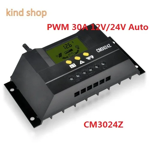 

CM3024Z 30A 12/24V Solar Regulator Charge Controller PWM Charge Mode LCD Solar Panels Genetator Voltage Current Controller