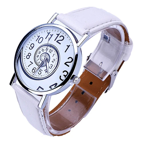 

Women Creative Swirl Pattern Faux Leather Strap Analog Quartz Sports Wrist Watch