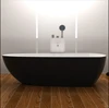 1800mm Solid Surface Stone Bathtub Rectangular Freestanding Corian Exterior Black Interior White Finishing Tub RS6592G 4