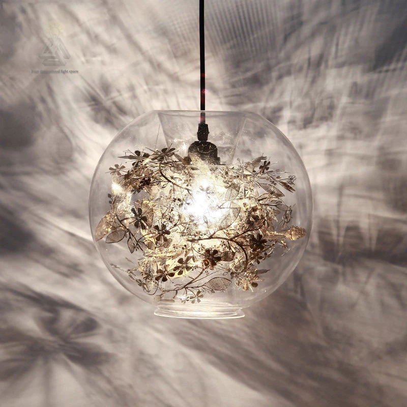 Creative LED Modern Tangle Globe Flower Light Pendant Lamp Ac 90 260v