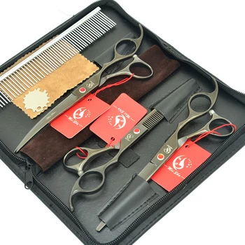 

Meisha 7 inch Professional Pet Curved Scissors Set Grooming Cutting Thinning Shears Clippers for Haircut Dog HB0129