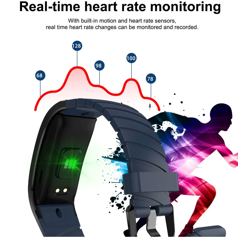 Цветной экран Смарт часы для мужчин и женщин монитор сердечного ритма IP68