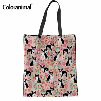 

Coloranimal Cute Boxes Flower Floral Print Hand Canvas Linen Bag Shoulder Bags Shopping Bags Famous Casual Canvas Handbags Bags