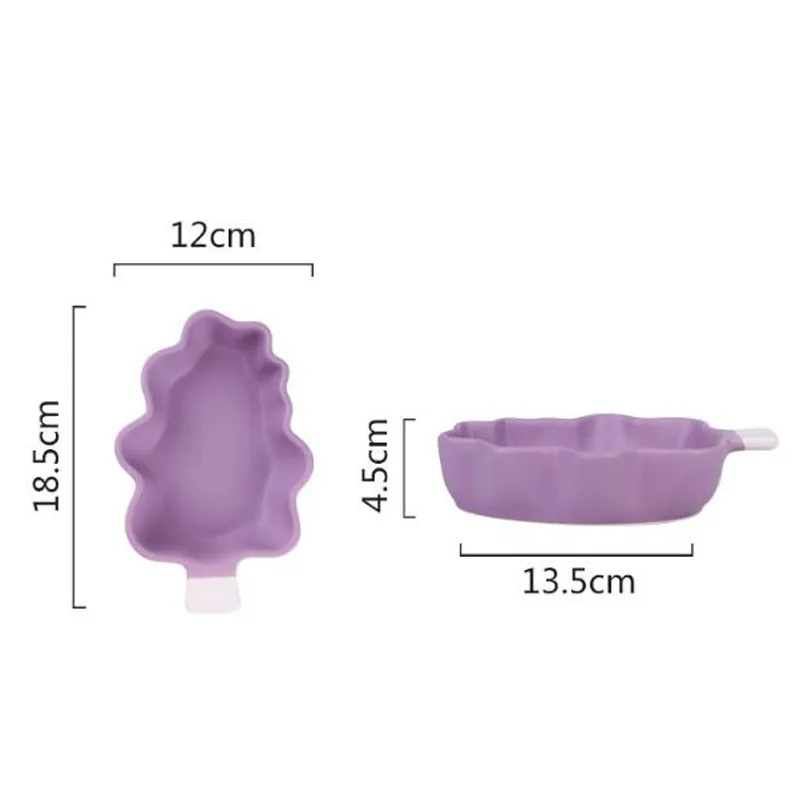 Маленький набор керамической посуды, синяя керамическая чаша, салат с рождественской елкой, десерт, милая форма для выпечки, детская посуда для детей - Цвет: Фиолетовый