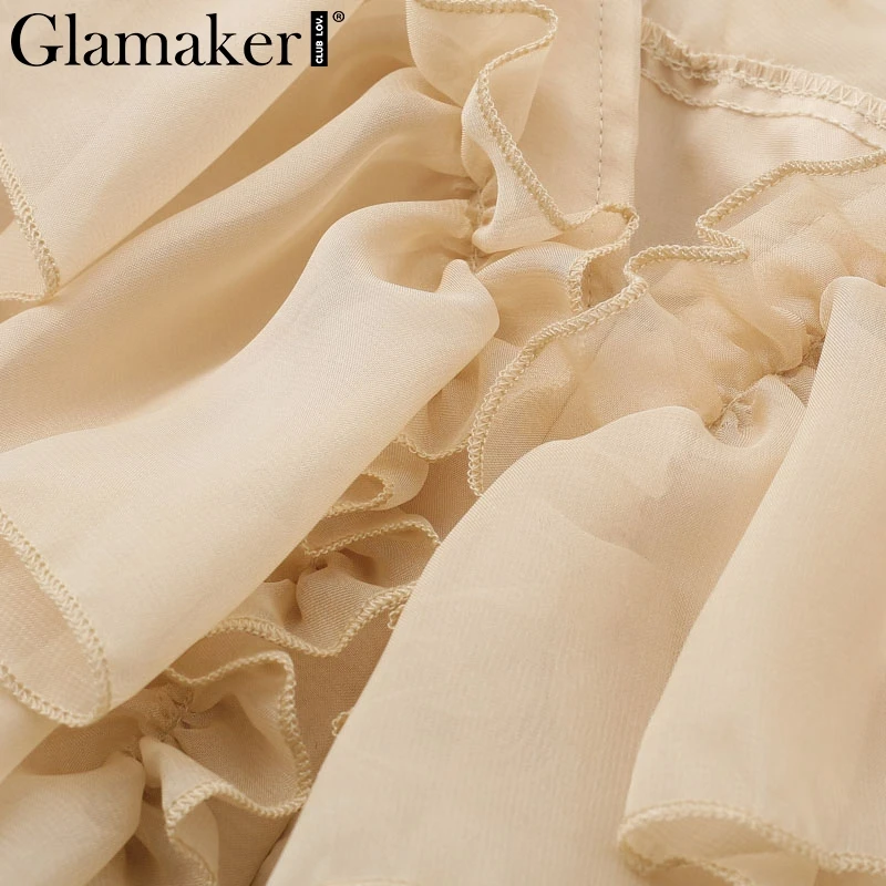 Glamaker Ruffle chiffon mesh long sleeve bodysuit Women transparent v neck bodysuit Sexy autumn winter bodycon female bodysuit Glamaker Ruffle chiffon mesh long sleeve bodysuit Women transparent v neck bodysuit Sexy autumn winter bodycon female bodysuit