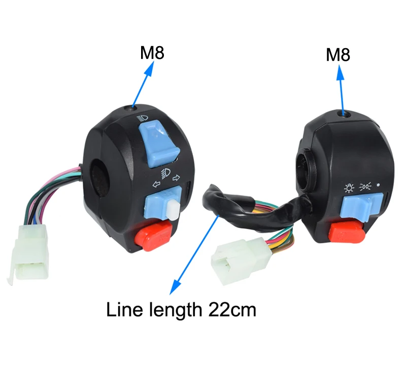 7/" ручка мотоцикла левый и правый рожок сигнал поворота Электрический старт Руль управления переключатель для Harley для Kawasaki