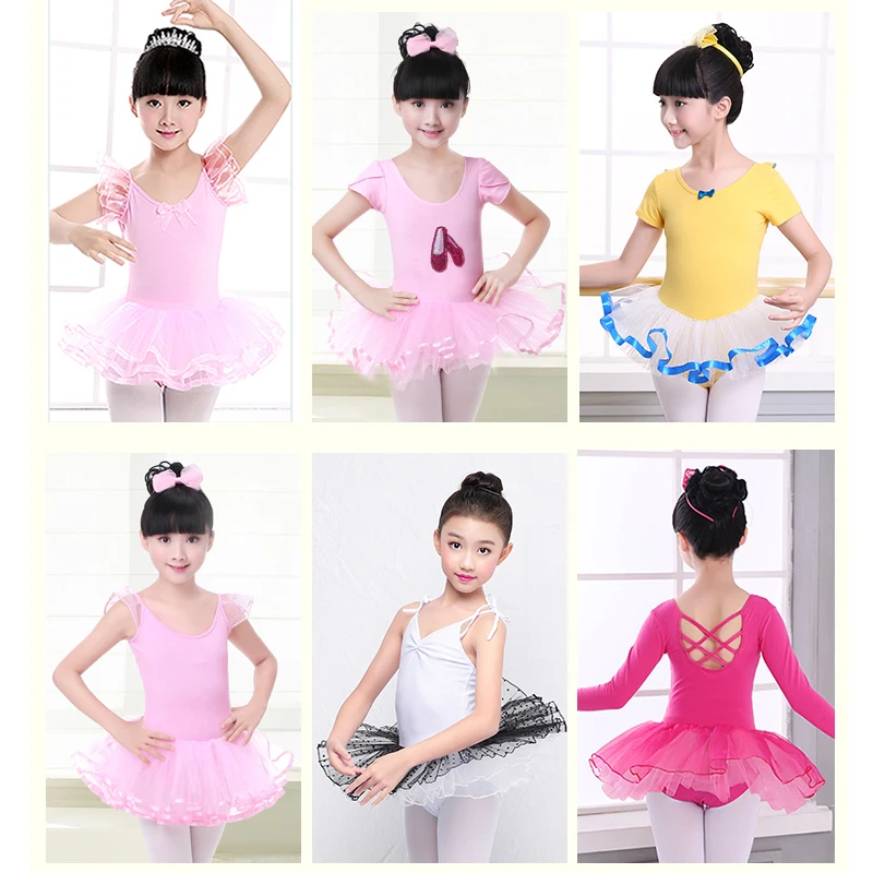 Kids Fancy Party Tulle Princess Tutu Dress Girls Ballerina Dance Dress Gymnastics Ballet Skirted Leotard Children Dance Wear