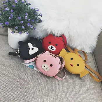 

2019 Women Fashion Casual Girls Hot Sales Children Mini Animal Print Zipper Cross-body Handbag Kids PU Shoulder Messenger Bag