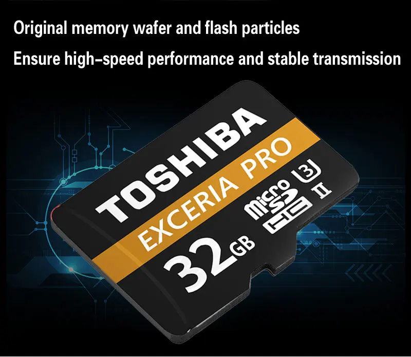 TOSHIBA M501 EXCERIA PRO U3 карта памяти Micro SD 32 ГБ SDHC 64 ГБ SDXC UHS-II Class10 U3 4 K HD Скорость чтения до 270 МБ/с. tf карты