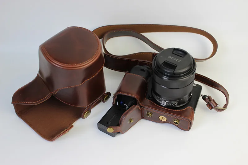 Чехол из искусственной кожи для камеры Deluxe Edition для sony ILCE-6300 A6300 A6000 18-55 мм объектив+ нижнее отверстие батареи чехол