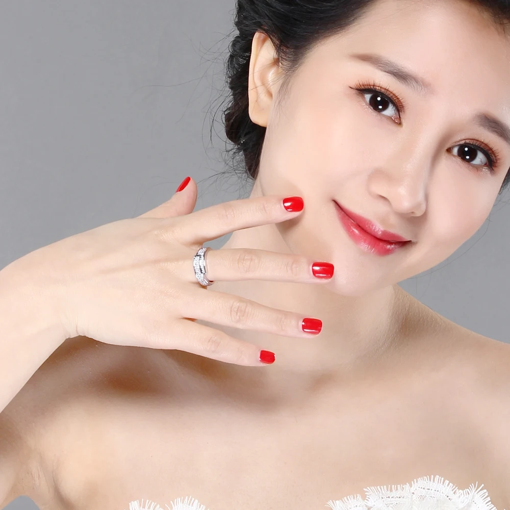 DreamCarnival 1989 Women Engagement Ring Rhodium Two Tones Gold-color New Design Zircon Aniversario Anillos Anel Jewelry YR6448