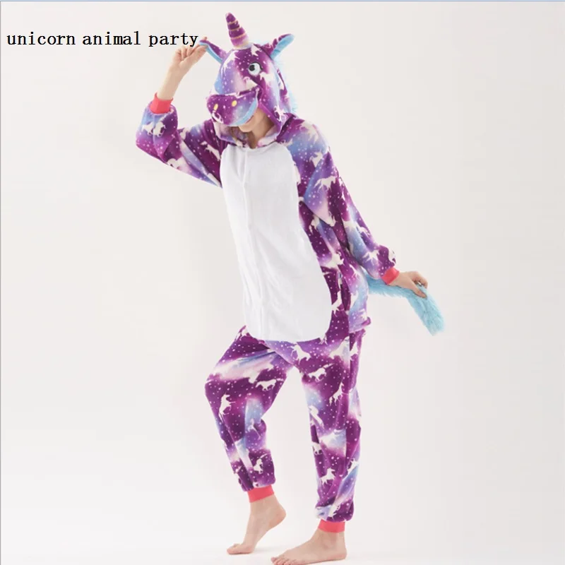 Winter Kigurumi Onesie Stitch color Unicorn Pikachu Anime Costumes Cosplay Cartoon Animal Sleepwear Warm Adult Men women Hooded