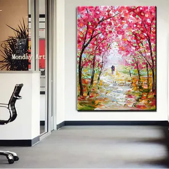 

Hand Painted Broadway Oil Painting On Canvas For Living Room Abstract Thick Palette Knife Painting Wall Decoracion wall picture